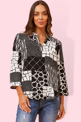 Geo Print Blouse