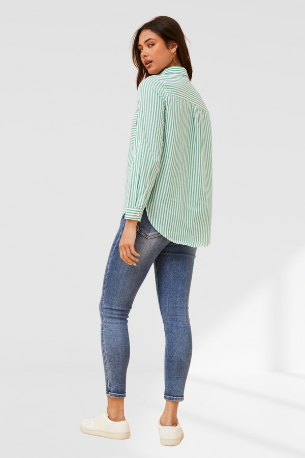 Lucy Stripe Shirt - Jade