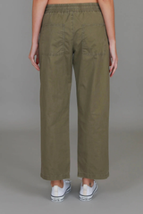 Marcia Straight Leg Utility Jogger – Khaki Cotton Twill By 3rdStory