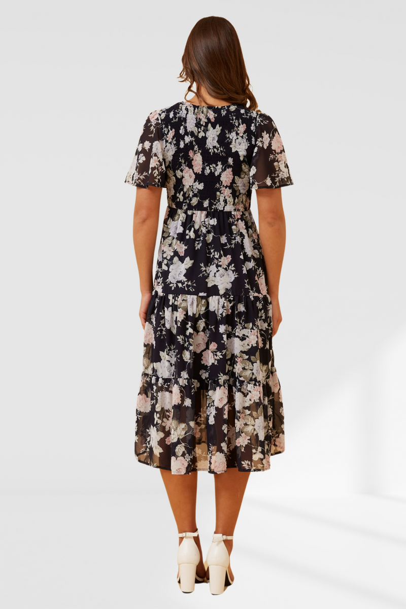 Adele Dress - Multi Navy