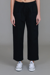 Marcia Straight Leg Utility Jogger – Black Cotton Twill By 3rdStory