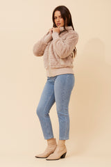 Jordyn Faux Fur Bomber jacket - beige