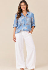 Luna linen shirt - Blue Jean