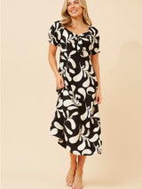 Stella Dress - black and White