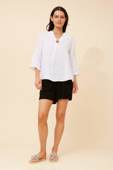 Zoya linen top - white