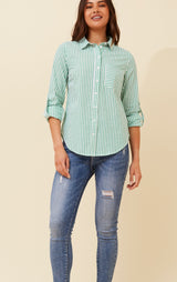 Lucy Stripe Shirt - Jade