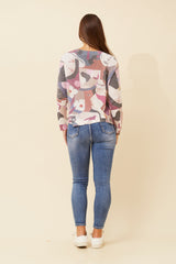 Lori knitted top - multi burgundy