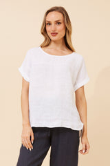 Lina linen top - White