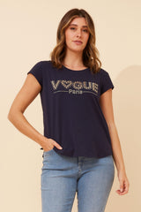 Vogue tee- Navy