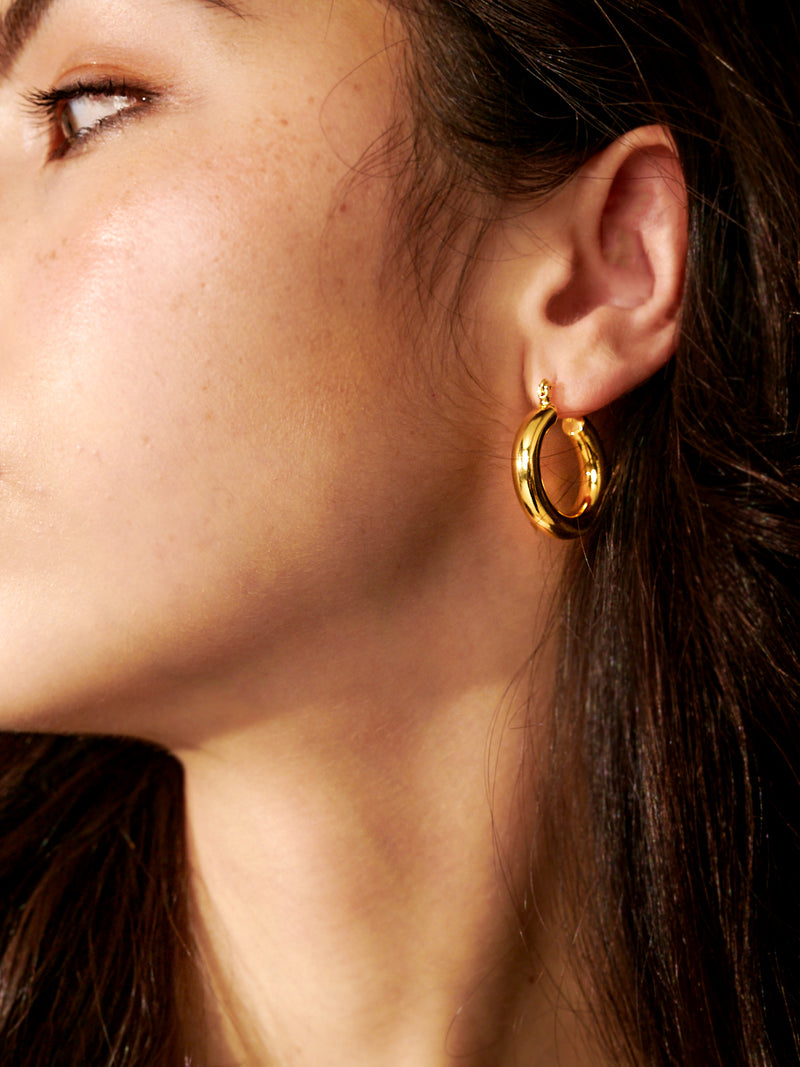 Spiral Swirl Hoops Gold Plated earrings