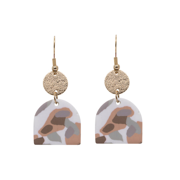 Beige Terrazzo Earrings