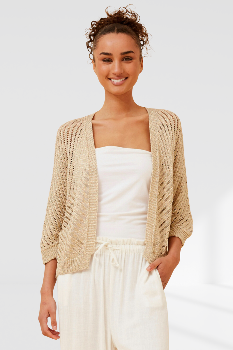 Marnie crochet cardigan- Gold