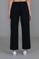 Marcia Straight Leg Utility Jogger – Black Cotton Twill By 3rdStory