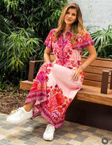 REISS MIDI DRESS - PINK
