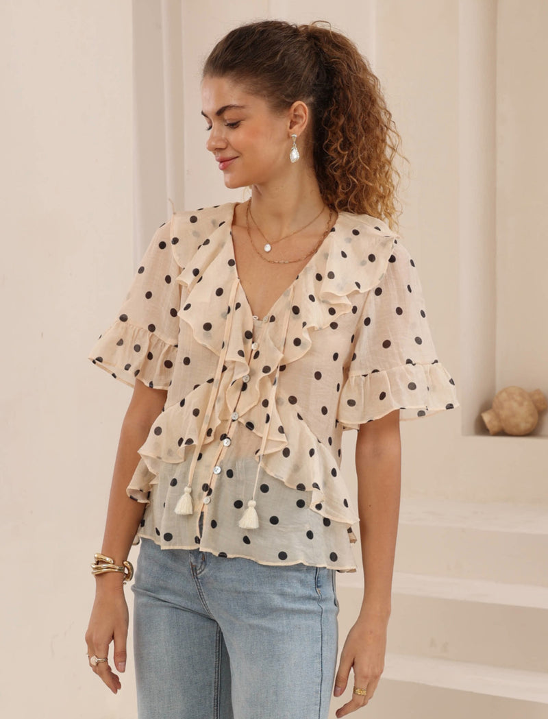 Solana top - polka dot