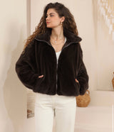 Kimberly fur jacket - chocolate