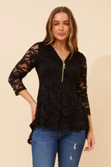 Sia peplum top - Black