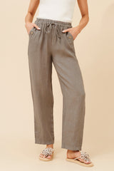 Lola Italian linen pants - Fango