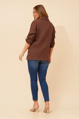 Penny linen jacket- Chocolate