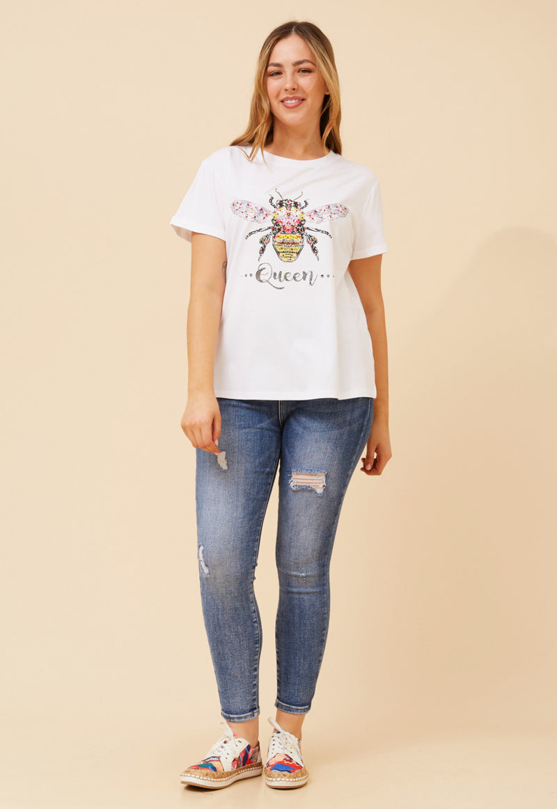 Queen bee tee - white
