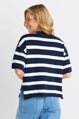 Libby Boxy Top- Navy stripe