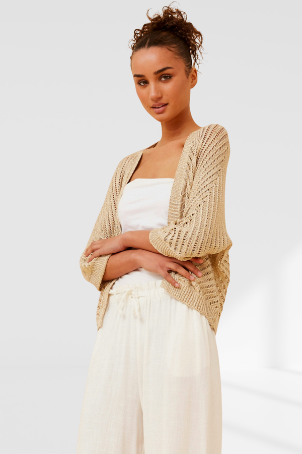 Marnie crochet cardigan- Gold
