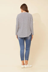 Sabrina top - navy / white