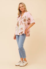 Gigi linen top - pink