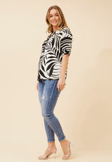 Armani top black and white