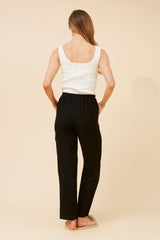 Lola Italian linen pants - Black