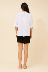 Zoya linen top - white