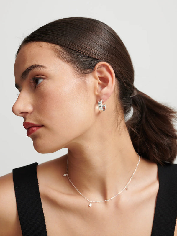 Sterling Silver Plated Loop Earrings