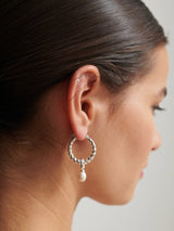 Twist Pearl Drop Silver Plated Earrings