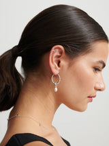 Twist Pearl Drop Silver Plated Earrings