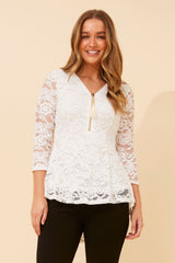 Sia peplum top - white