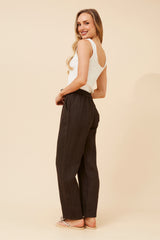 Lola Italian linen pants - chocolate