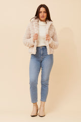 Olea Faux Fur Jacket - Beige