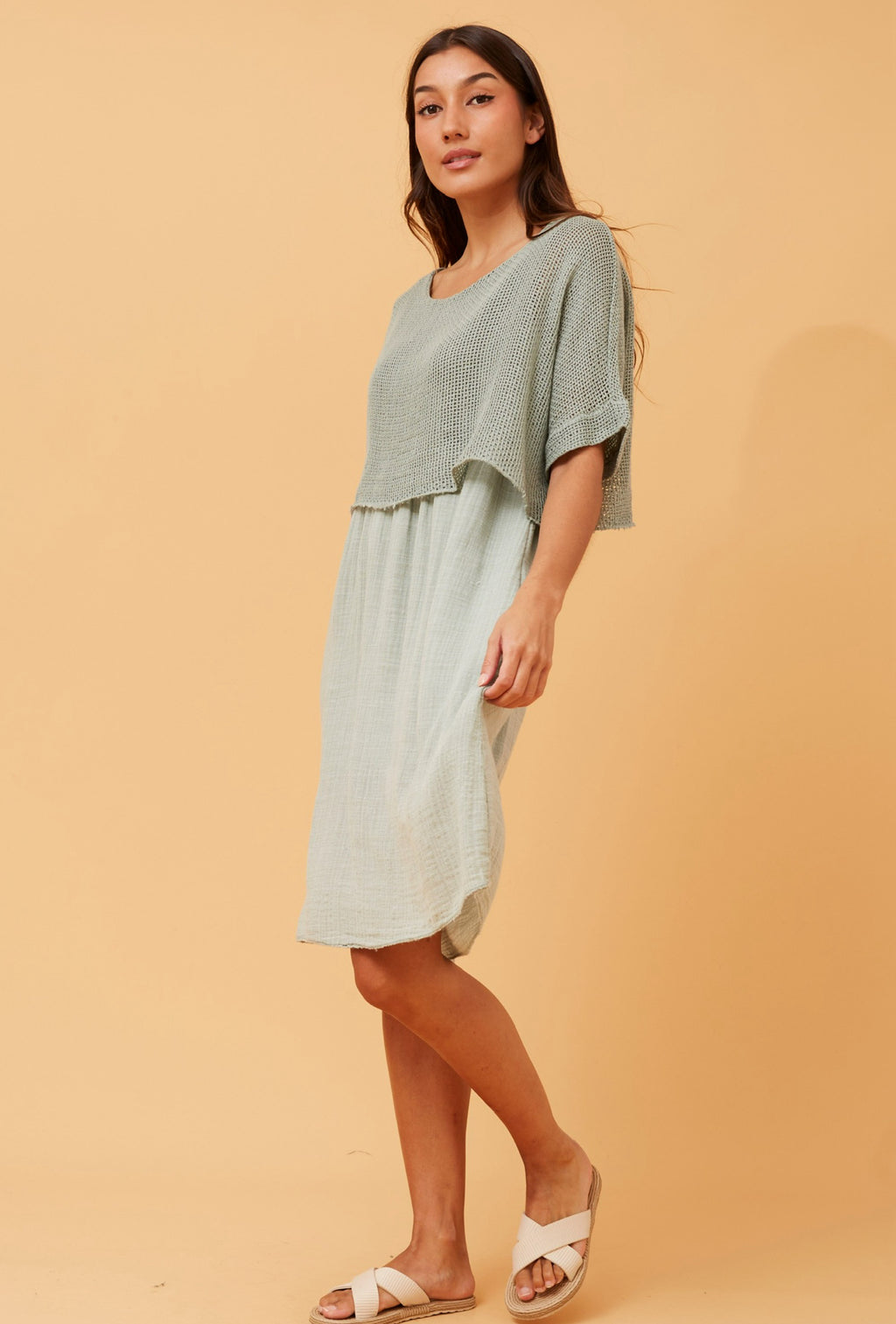 Gabby Dress Sage Blush Clothing and Accessories
