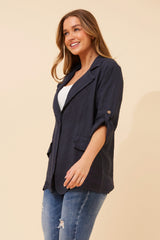 Penny linen jacket - Navy