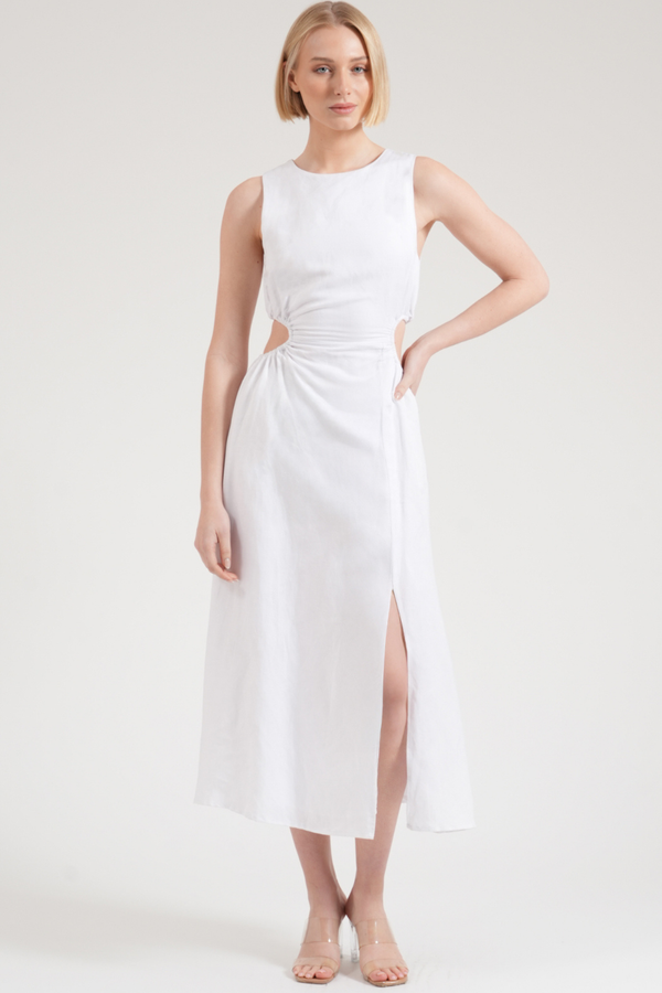 Layla cut out dress - white