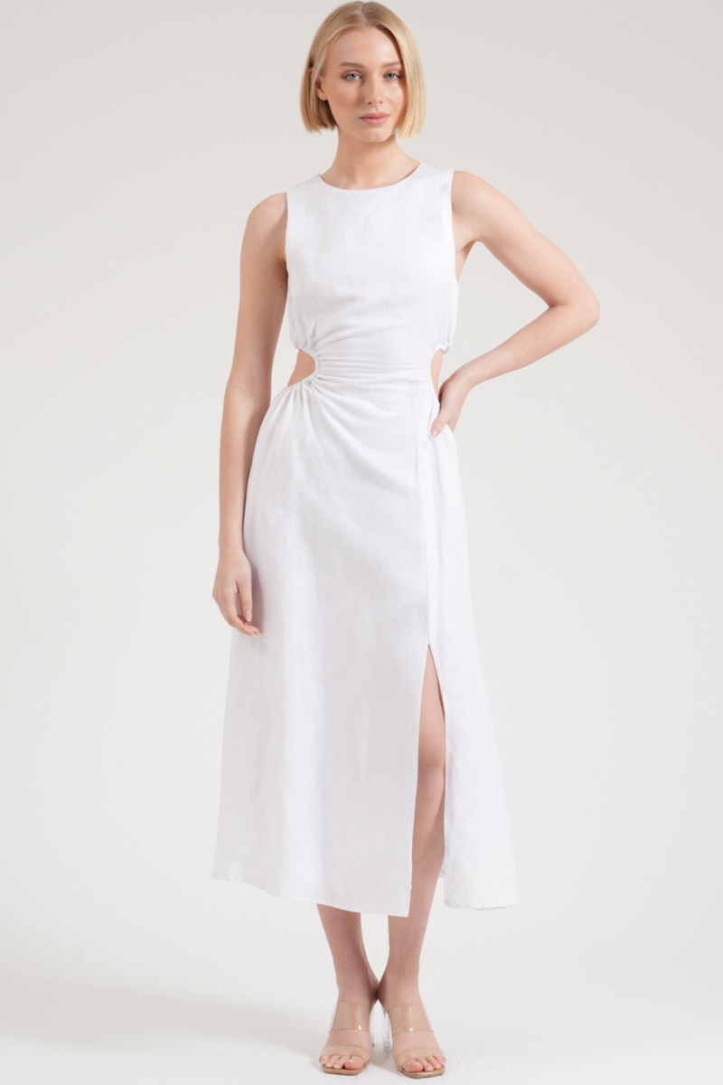 Layla cut out dress - white