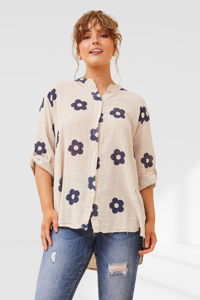 Tessa linen shirt - stone