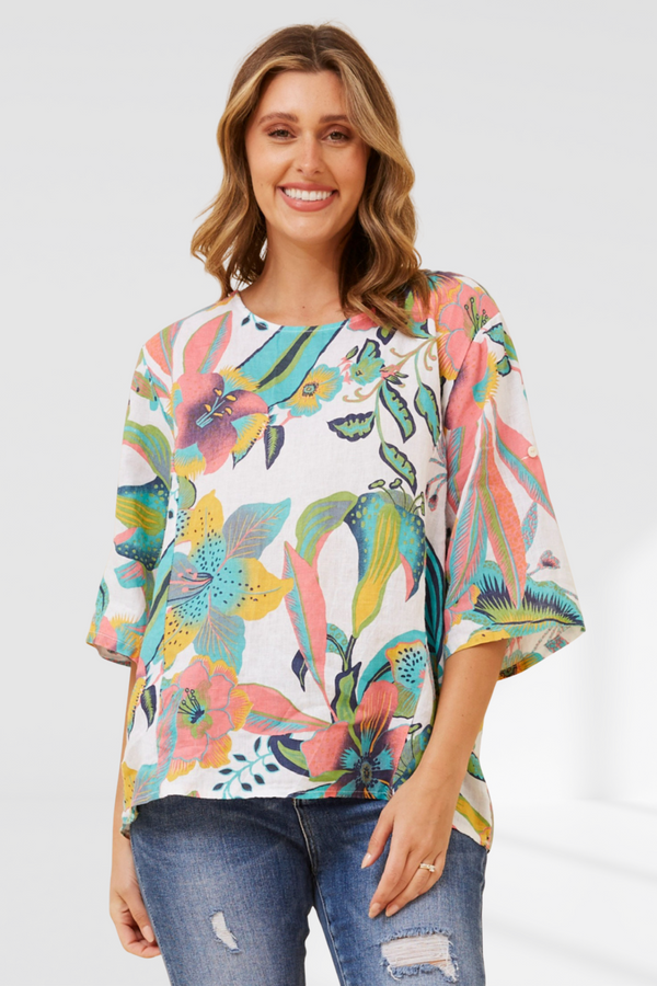 Sis Floral Top - White