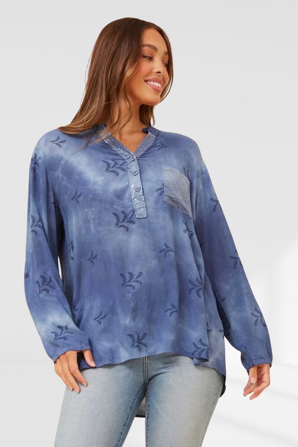 Bottega Moda Top -Blue