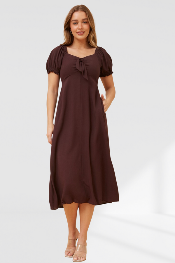 Danny Bow dress - Chocolate