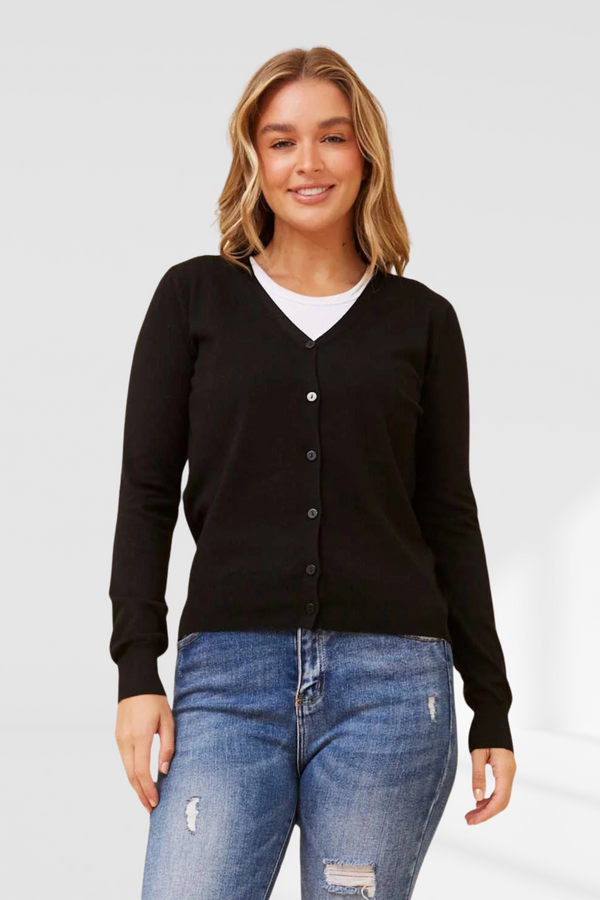 Siera Buttoned Cardigan - Black