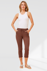 Siena Front Tie Joggers- chocolate