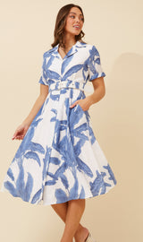 Alaria Dress - Blue/White