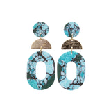 Turquoise Marble Earrings