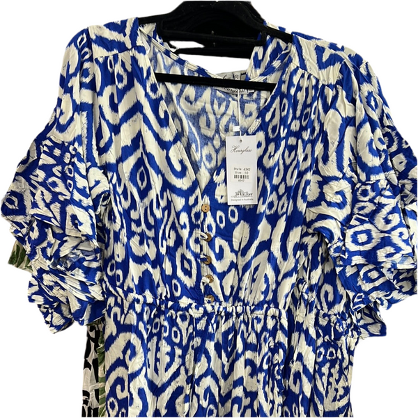 Yana Maxi Dress - Blue/White - Size 20
